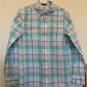Janie and Jack Pastel Plaid Button-Down - Mint, Light Blue, Pale Pink